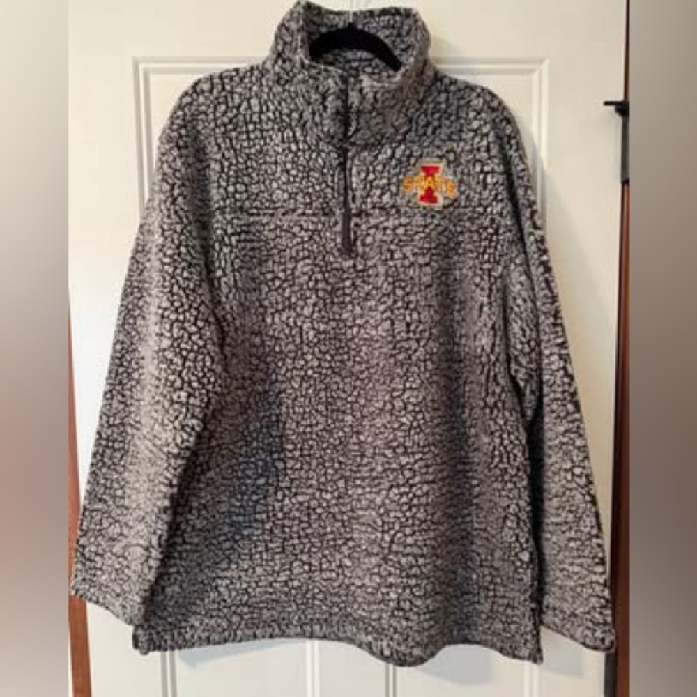 Iowa state Sherpa Pullover quarter zip black/grey size 2x‎